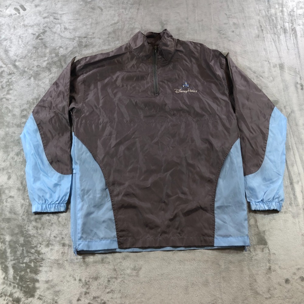 disney parks wind breaker jacket mens XS/S gray blue packable reflector